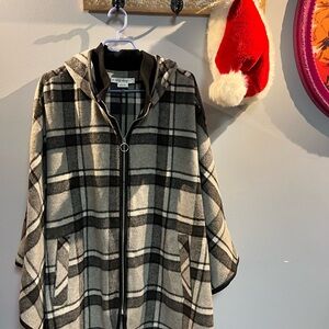 Plaid Hooded ladies Cape Coat 2X-4X